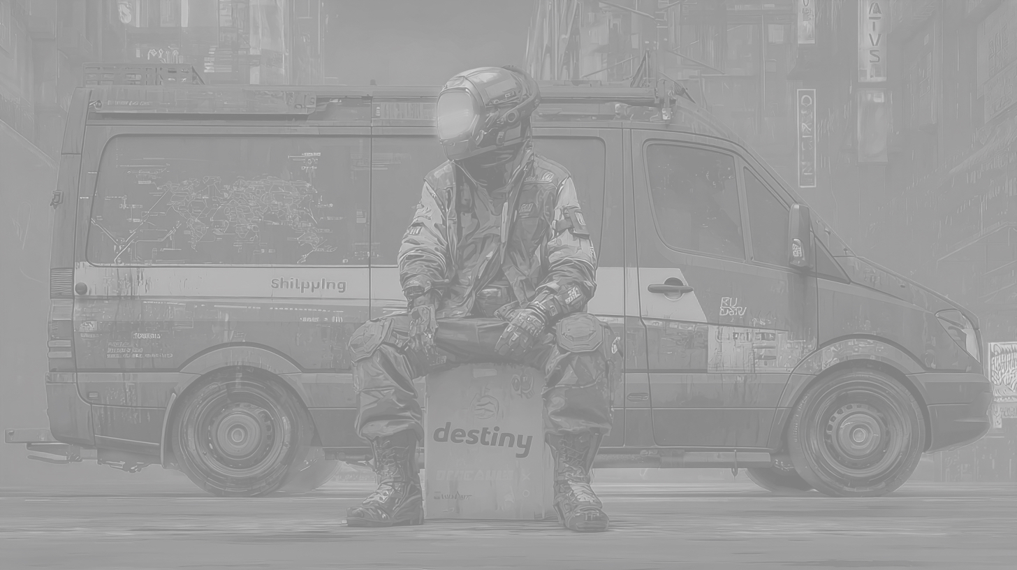 Cyberpunk delivery scene