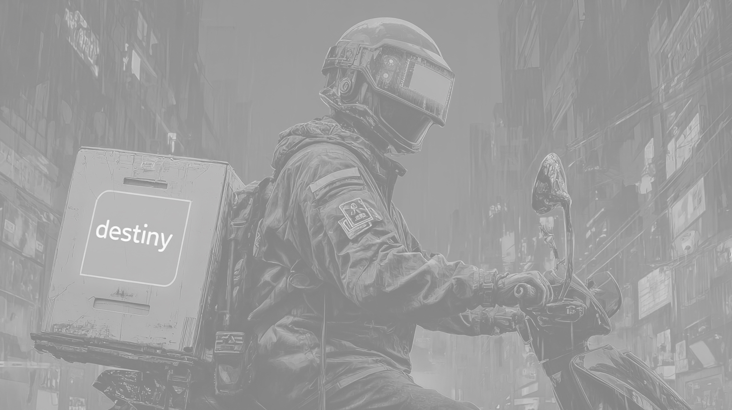Cyberpunk delivery scene