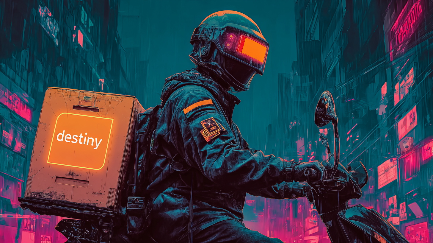 Cyberpunk delivery scene